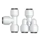 Tee Type RO Water Fitting Male Female Thread Quick Connection 1/4 3/8 Hose PE Pipe Connector Water