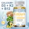 Vitamin D3 K2 Capsules with B12 Vitamin Regulate Calcium Metabolism Supports Promote Bone Health
