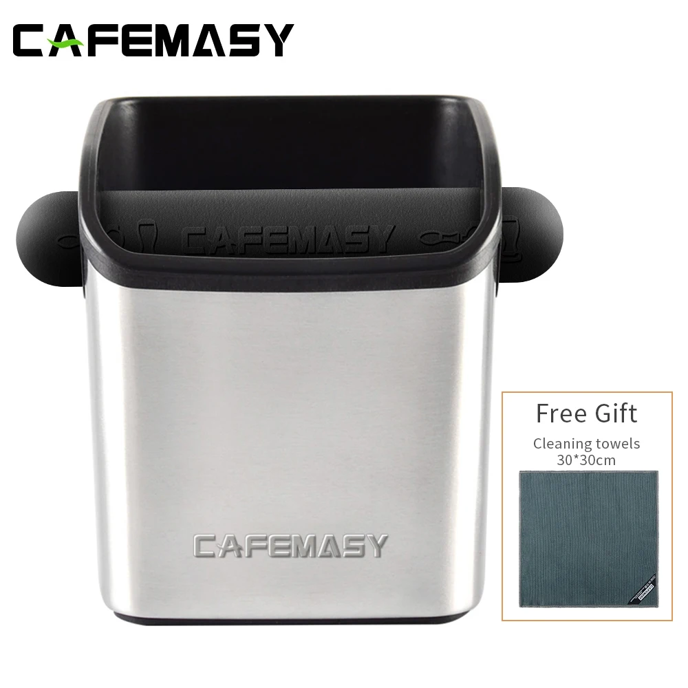 Knock Box for Espresso Coffee Grounds Stainless Steel Anti Slip Coffee Grind Dump Bin Barista Household Tools Cafe Accessories