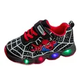 Disney 2023 New Glowing Sneakers Spiderman for Boys Girls Anime Fashion Kids Shoes Led Light Up