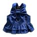 1PCS Dog pet cat denim skirt supplies Walk dog out chest back traction