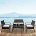 Outdoor Patio Rattan Wicker 4-pc. Chair w/ Coffee Table Set