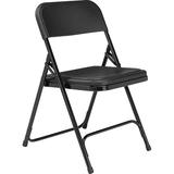 National Public Seating 800 Series Steel Frame Premium Light Weight Plastic Seat and Back Stacking Folding Chair with Double Brace 480 lbs Capacity Black - (Open Box)