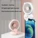 Hesroicy Mini Fan Foldable Fill Light USB Charging LED Clip Hanging Neck Fan Mobile Phone Photo Lamp for Desktop