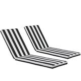 2 PCS Chaise Lounger Chair Cushions Replacement Patio Chaise Lounge Cushion with Adjustable Strap Weather Resistant Recliner Patio Cushions Outdoor Seat Cushions for Lawn Pool Beach