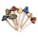 HOMEMAXS 8pcs Garden Mushroom Decor Ceramic Mushroom Stakes Garden Lawn Mushroom Stake