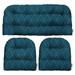 RSH DÃ©cor Indoor Outdoor 3 Piece Tufted Wicker Cushion Set Large Fenbrook Blue Cove