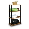 furinno (99557lc/bk) turn-n-tube 4-tier multipurpose shelf display rack - light cherry/black