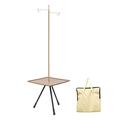 2-In-1 Camping Aluminum Alloy Folding Table With Lamp Pole Outdoor Picnic Table