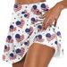 Skorts Skirts For Womens Casual Prints Tennis Golf Skirt Yoga Sport Active Skirt Shorts Skirt White
