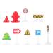 12Pcs Children s Toys Street Traffic Sign Delicate Road Signal Signage Scene