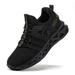 Kricely Boys Kids Trainers Boys Tennis Shoes Girls Running Walking Shoes School Gym Sports Trainers Breathable Lightweight Sneakers(Black 5 Big Kid)