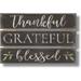 Highland Home Thankful Grateful Blessed Wide Gap Pallet Wood Sign 12 inch by 8 inch