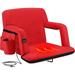 Alpcour X-Wide Heated Reclining Stadium Seat - Extra Thick Waterproof Chair with Wide Back Support - Red