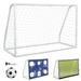 3-in-1 Soccer Goal with Football Portable Outdoor Backyard Soccer Goal with Target Cloth and Nylon Ball Net PVC Football Goals for Kids and Adults White