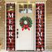 Merry Christmas Hanging Porch Banner Sign 71 x12 Buffalo Plaid Christmas Front Door Decorations for New Year Xmas Christmas Wall Fireplace Window Decor Outdoor Indoor