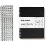 Expanded Wirebound Notebook 9.25 x 11.75 in (23.5 x 30 cm) 144 Pages Double Wire Looped 70lb Heavyweight Paper (6-Pack Dot )