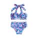Thaisu Toddler Kids Baby Girls Swimsuit Ruffle Sleeve Swimwear Bikini Swimming Bathing Suit Beach Outfits