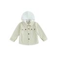 Qtinghua Toddler Baby Boy Corduroy Hooded Coat Long Sleeve Button Closure Fall Winter Jacket Outwear Beige 3-4 Years