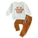 Xkwyshop Kids Baby Girl Boys Halloween Clothes Pumpkin Sweatshirt and Pants Suit for Infant 2pcs Outfits Set