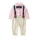 Bowtie Gentleman 2PCS Tops Toddler Set Suspender Baby Pants T-Shirt Boys Kids Boys Outfits&Set For 6-12 Months