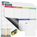 JTWEEN Durable Dry Erase Calendar Kit Portable Fridge Weekly Calendar Planner Board Large Magnetic Dry Erase Whiteboard Monthly Planner with 8 Markers and 1 Eraser Schedule Menu Board 16.7Ã—12inch