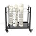 Blueprint Holder Rack 12 Slots Metal Blueprint Roll File Drawings Storage Cart with Wheels Black/White