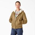 Dickies Women's Fleece Lined Duck Canvas Jacket - Rinsed Nubuck Size XL (FJ700)