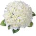 Artiflr Artificial Flowers Rose Bouquet 2 Pack Fake Flowers Silk Plastic Artificial White Roses 18 Heads Bridal Wedding Bouquet For Home Garden Party Wedding Decoration (White)