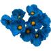 16 Stem Artificial Flowers Bouquets Retro No Fade Anemone PU Fake Wild Flowers for Kitchen Table Centerpiece Vase Home Wedding Holding Flowers Backdrop Arch Wall (Blue)