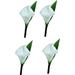 HYYYYH Set of 4-Real Touch Cream Artificial Keepsake Calla Lily boutonnieres Pin Included