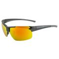 Optic Edge Frontrunner Sports & Motorcycle Sunglasses for Men or Women Semi-Rimless Gunmetal Frame w/Dielectric Orange Mirror Lenses