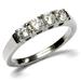 TK047 - High polished (no plating) Stainless Steel Ring with AAA Grade CZ in Clear Size 5