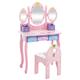 Coiffeuse pour enfant avec tabouret en bois Rose