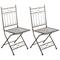 Lot 2 chaises de jardin pliables en métal Bronze