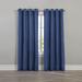 Wide Width Textured Grommet Window Panel by BrylaneHome in Dark Blue (Size 52" W 95" L)