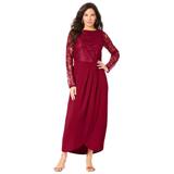 Plus Size Women's Tulip-Hem Lace Dress by Roaman's in Rich Burgundy (Size 22 W)