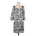 White House Black Market Casual Dress - Shift: Black Print Dresses - Women's Size X-Small