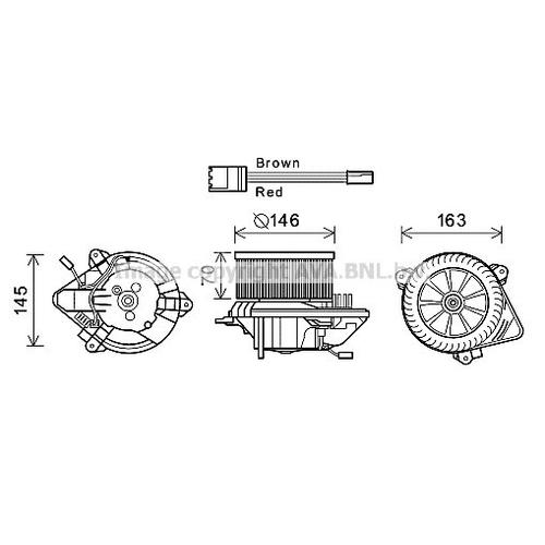 AVA QUALITY COOLING Innenraumgebläse Ø147mm 147mm für CITROËN 6441K2 6441K6 CN8294