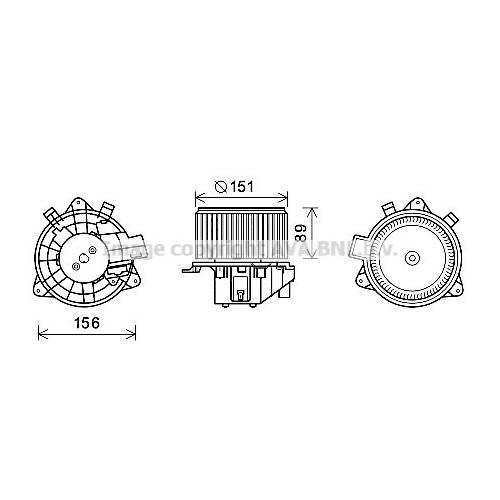 AVA QUALITY COOLING Innenraumgebläse Ø149mm 149mm für FIAT 77363824 71736003 46723433 FT8439