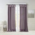 Madison Park Emilia Faux Silk Curtain With Privacy Lining, DIY Twist Tab Top, Window Drapes for Living Room, Bedroom and Dorm, 50x120, Purple