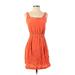 Club Monaco Casual Dress - Mini Square Sleeveless: Orange Print Dresses - Women's Size 00