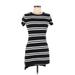 Moral Fiber Casual Dress - Bodycon Crew Neck Short sleeves: Black Color Block Dresses - Women's Size Medium