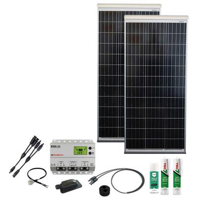 PHAESUN Solaranlage "Caravan Kit, Base Camp Aero MPPT WRM20 240 W" Solarmodule silberfarben (silber) Solartechnik