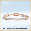 MooYA-Bracelet Tennis Moissanite en Or Rose 18K pour Femme Bijoux à Maillons en Diamant Plaqué