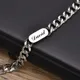 Vnox Custom Cuban Chain Bracelets for Men Jewelry with Tag 7.8MM Wide Stainless Steel Curb Links