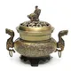 1pc Vintage Design Tibetan Style Mini Alloy Bronze Incense Burner Censer Metal Craft Home Decor