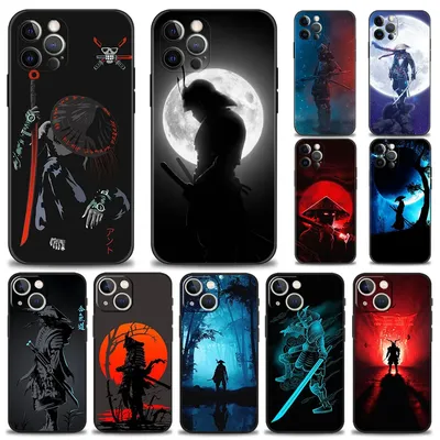 Samurai Japan Ghost Art Phone Case For iPhone 15 14 11 12 13 Pro 12 Mini X XR XS Max 7 8 Cover