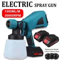 1000ML 1500W Cordless Electric Spray Gun 3Nozzle Flow Control Airbrush High Power Paint Sprayer