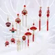 Vintage Peking Opera Chinese Style Red Earrings for Women Blessing Wedding Drop Earring Dangle